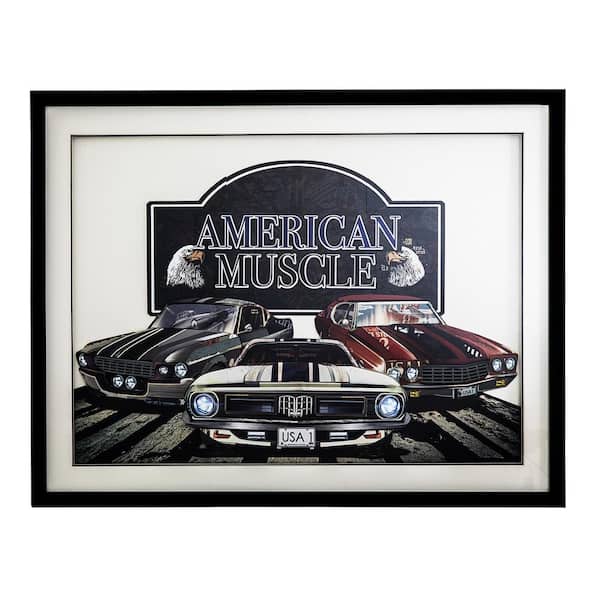 Yosemite Home Decor 'American Muscle ' - 3D Collage, 40"Wx30"H Wall Art, Framed