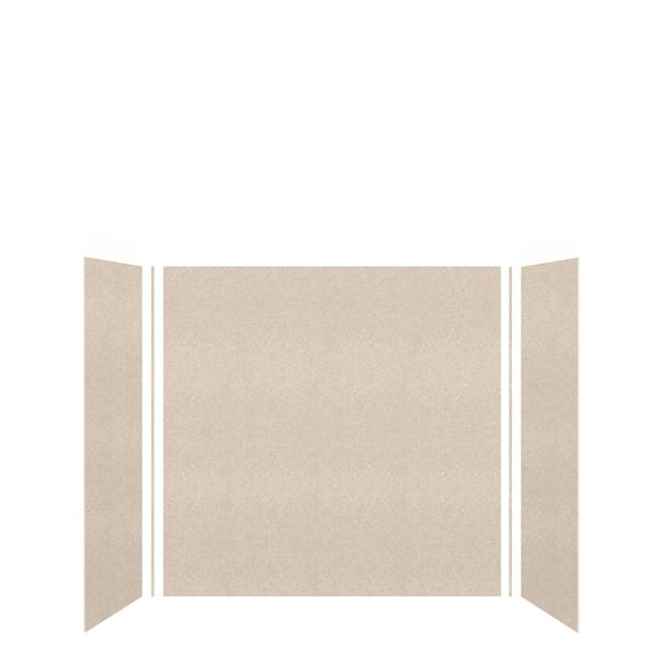 Transolid Saramar 60 in. W x 60 in. H x 36 in. D 3-Piece Glue to Wall Alcove Shower Wall Kit in Cashew Velvet