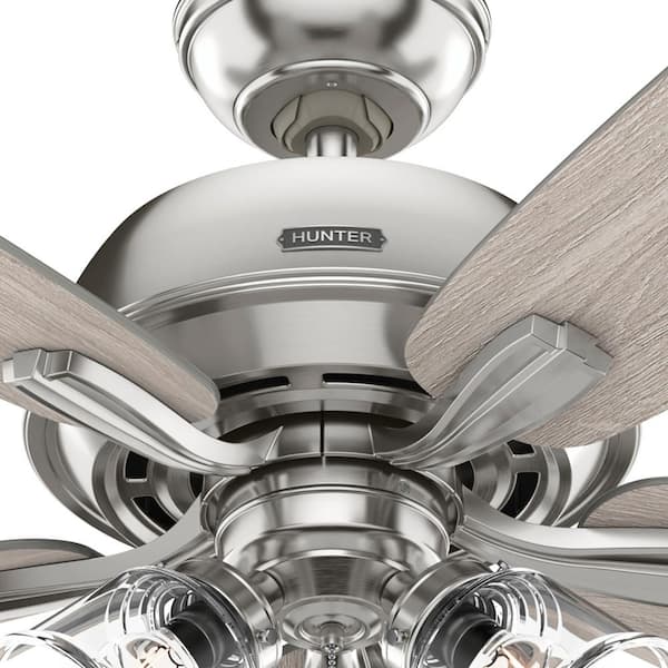Hunter - Dondra 60 in. Indoor Brushed Nickel Ceiling Fan with Light Kit Included