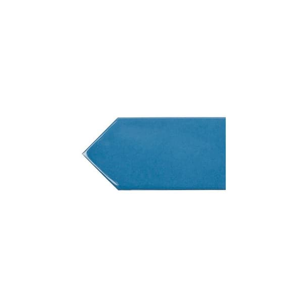 Jeffrey Court Take Home Tile Sample - Gloss Blue 3 in. x 6 in. Ceramic Picket Wall Tile Sample