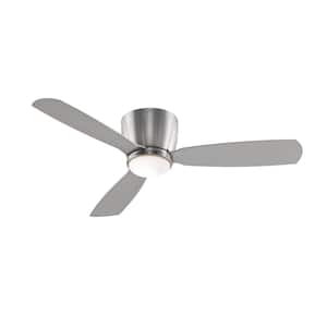 Embrace 52 in. Integrated LED Brushed Nickel Ceiling Fan with Opal Frosted Glass Light Kit and Remote Control