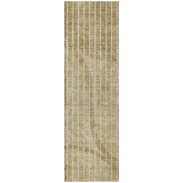 Dream Shag Premium Machine Washable Abstract ADS723 Brown 2 ft. x 7 ft. Runner Rug