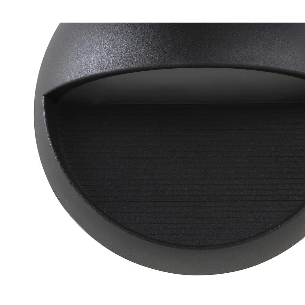 Orbe 6.25" Black Iron Outdoor LED Wall Sconce