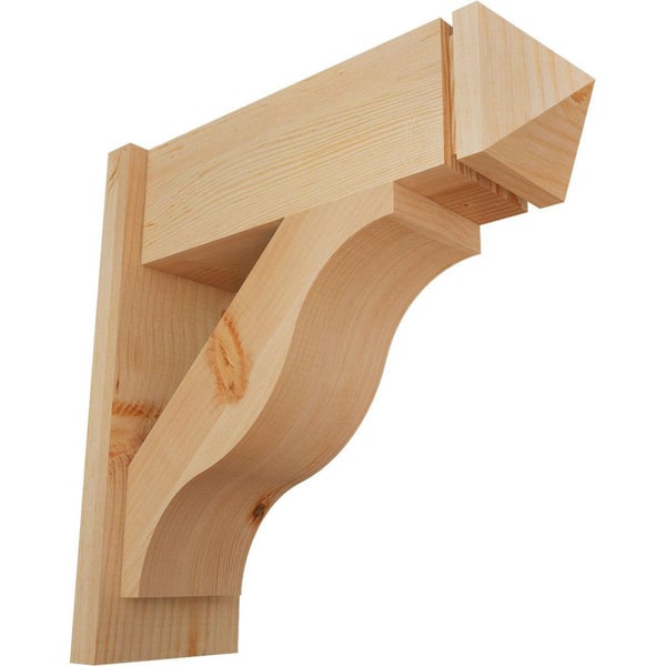 Ekena Millwork 8 in. x 22 in. x 22 in. Fuston Arts and Crafts Smooth Douglas Fir Outlooker