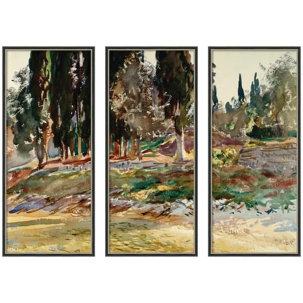 3-Piece Theo "Cypress Trees" by Nostalgia Prints Landscape Framed Art Print Set 41 in. x 58 in.