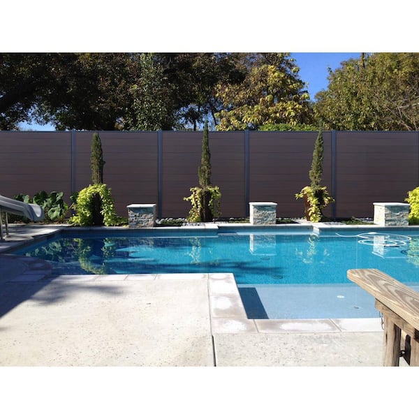 6 ft. x 6 ft. Mahogany 360 Cap Composite Valla Horizontal Fence Panel