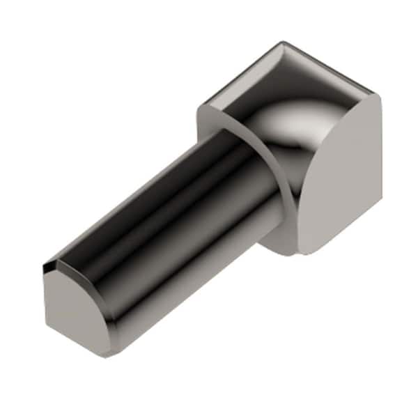 Schluter Rondec Polished Nickel Anodized Aluminum 1/4 in. x 1 in. Metal 90 Degree Inside Corner