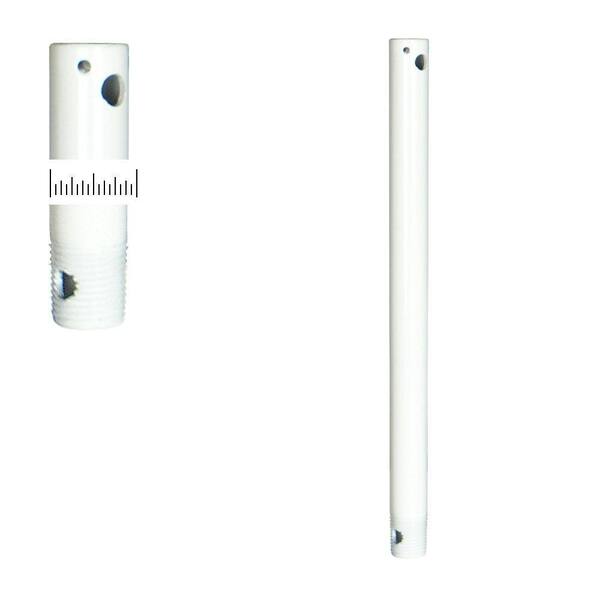 TroposAir 1/2 Dia 12 in. Pure White Extension Downrod