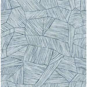Aldabra Blue TextuGeometric Fabric Non-Pasted Matte Wallpaper