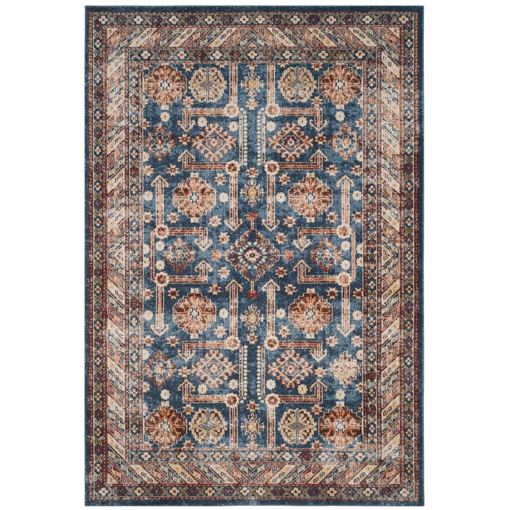 Multicolor Synthetic 8' x 10' Stain-Resistant Traditional Area Rug