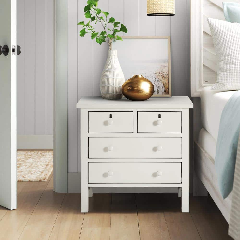 Greenwich Antique White 4-Drawer 28-in. W Nightstand