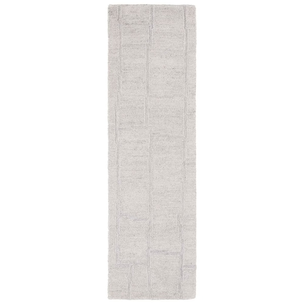 Renewal 2 ft. x 8 ft. Light Gray Solid Tabular Runner Rug