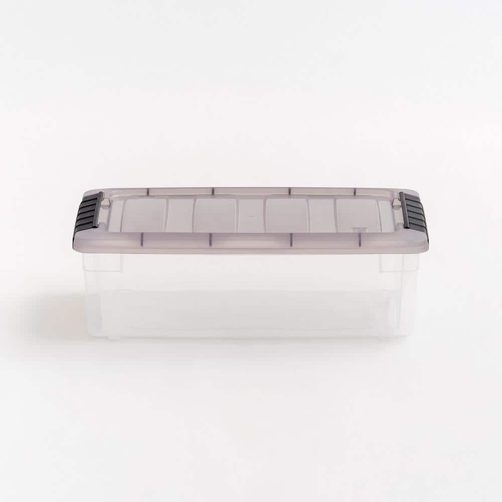 Clear Stackable Plastic Storage Box with Latching Lid, 5 Qt.