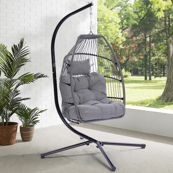 rattan swing hanging chair with cushion