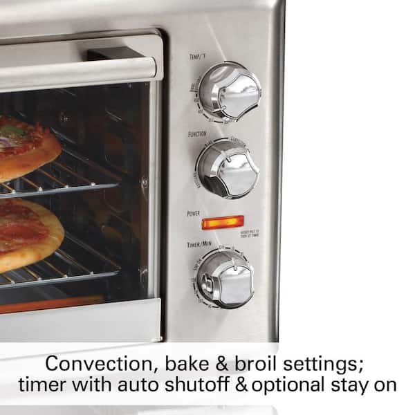 Hamilton Beach Countertop Oven with Convection and Rotisserie, Baking,  Broil, Extra Large Capacity, Stainless Steel, 31108