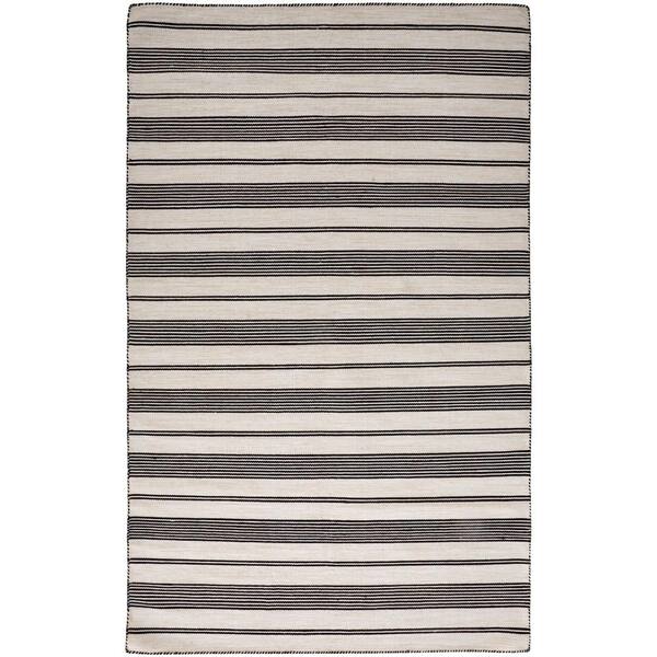 Weave & Wander Granberg Black 4 ft. x 6 ft. Striped Area Rug