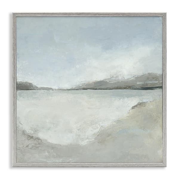 Stupell Industries Abstract Distressed Beach by Hannah Dawson Gray Framed Nature Giclee Art Print 24 in. x 24 in.