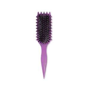 1-Piece Curl Defining Styling Boar Bristle Hair Brush for Detangling, Combing and Shaping Hair, Purple