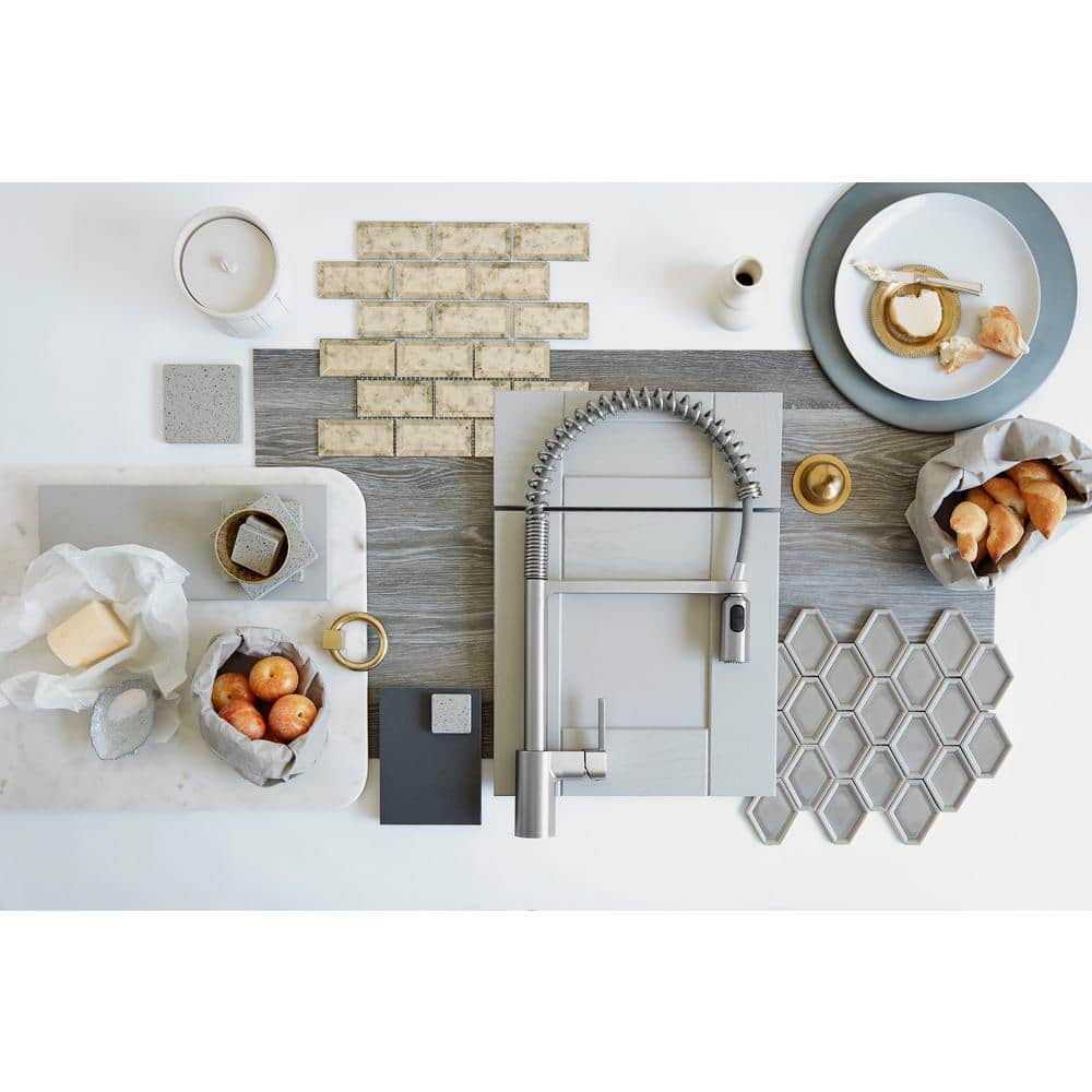 Stainless Steel Modern Pull-Down Kitchen Faucet with Spring Spout