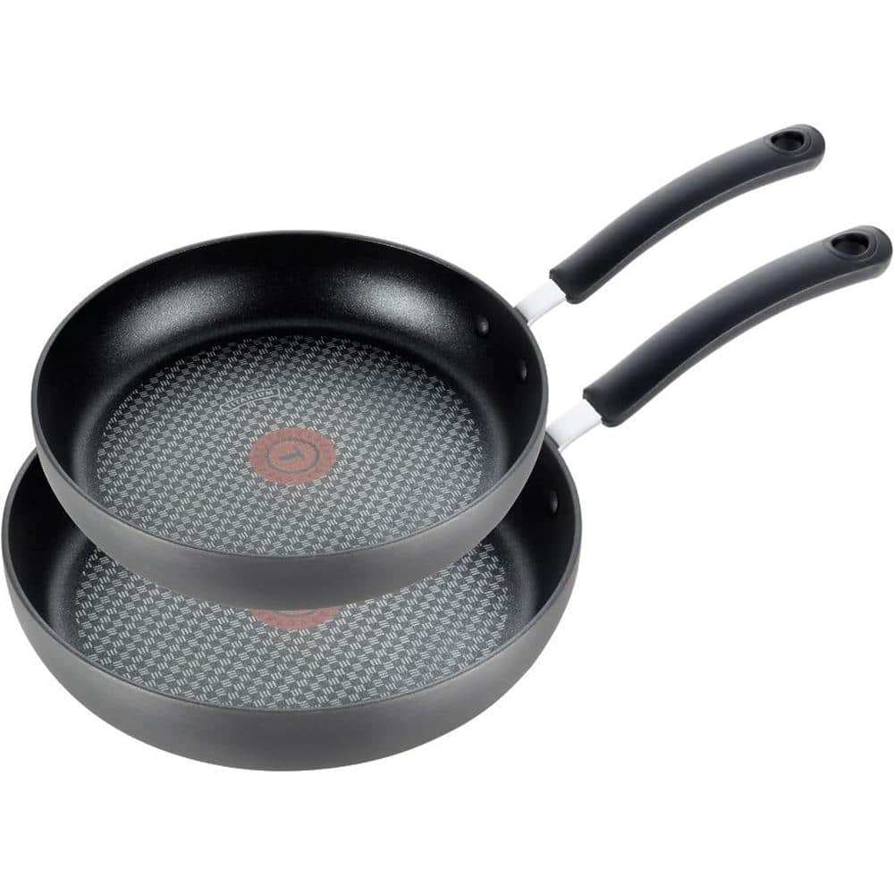 10 in. Aluminum Nonstick in Gray Kitchen Frying Pan Skillets in 2-Packs