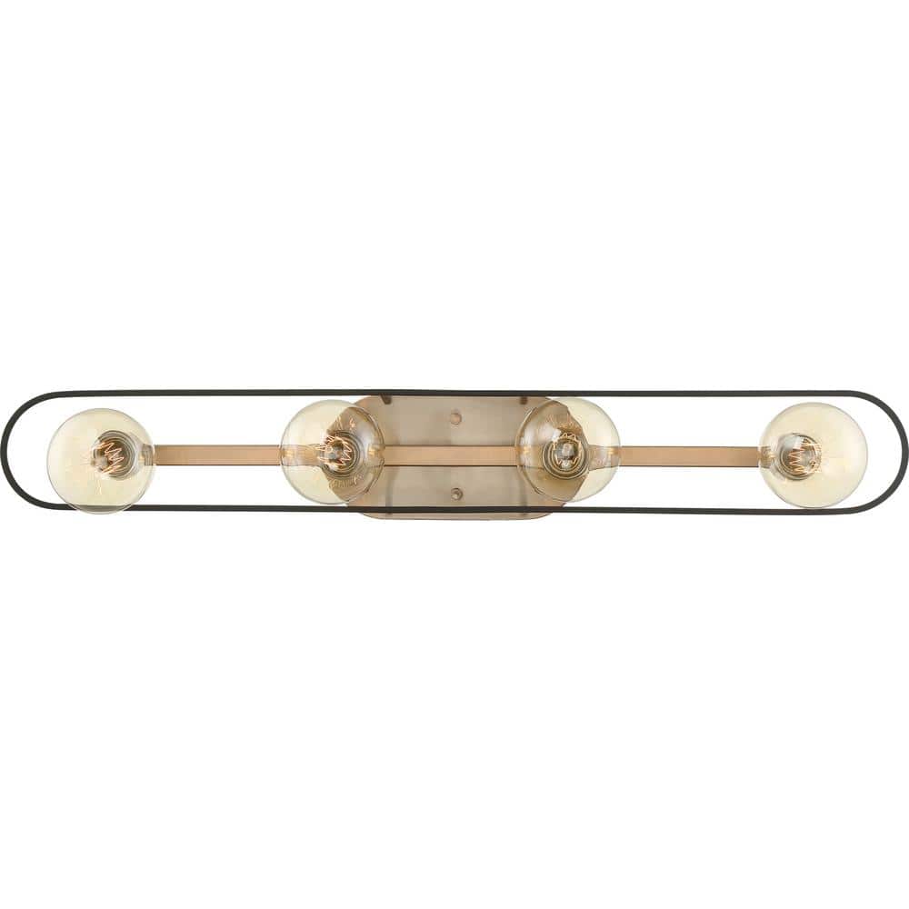 Chassis 32" Copper Brushed Brass and Matte Black Vanity Light