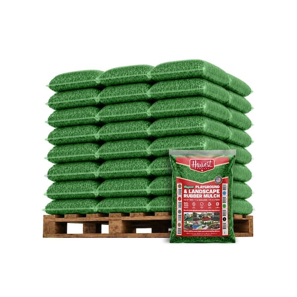 Viagrow 1.5 cu. ft. / 2000 lbs. Green Rubber Mini-Nuggets Bagged Mulch for Landscape and Playground (50-Pack)