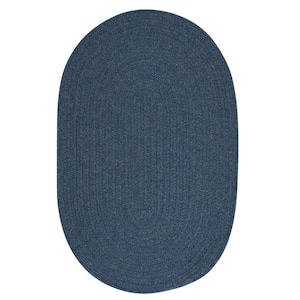 Texturized Solid Ocean Blue Poly 2 ft. x 4 ft. Oval Braided Area Rug  TS09R024X048 - The Home Depot