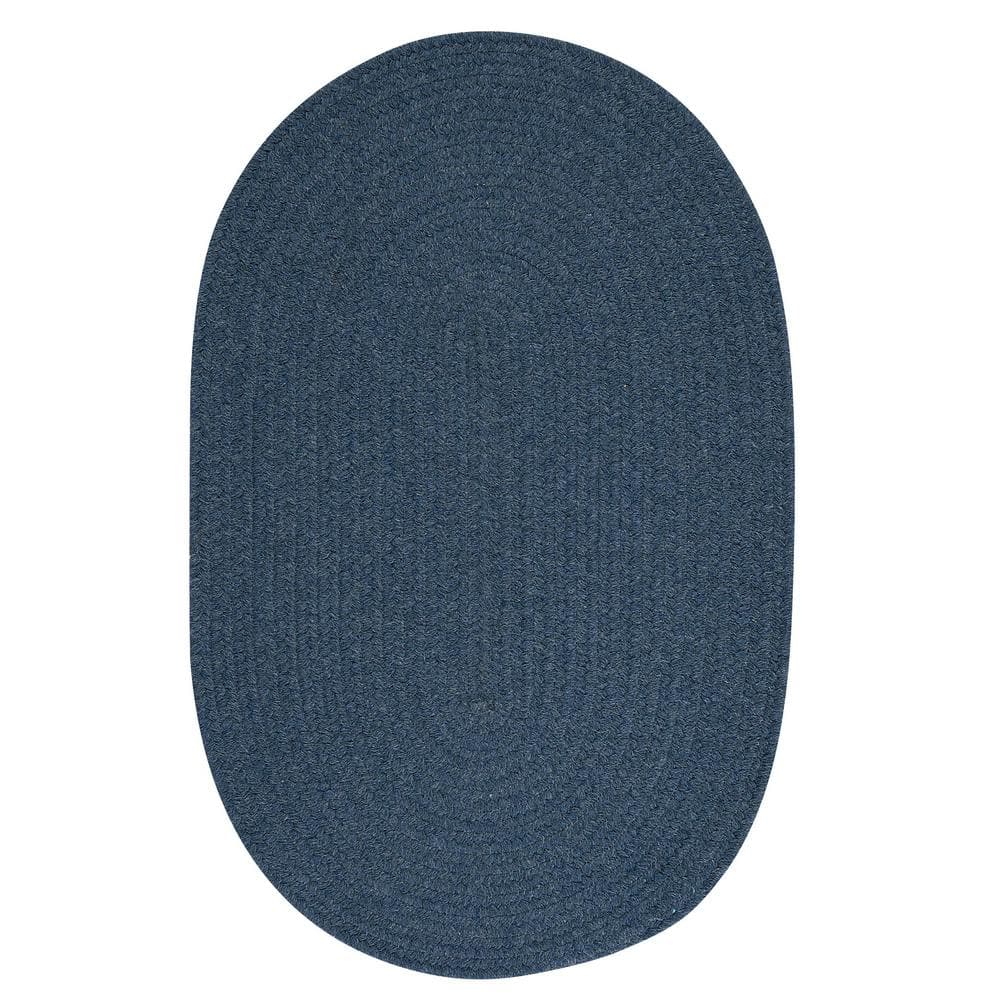 Federal Blue Oval 3' x 5' Braided Wool Blend Rug