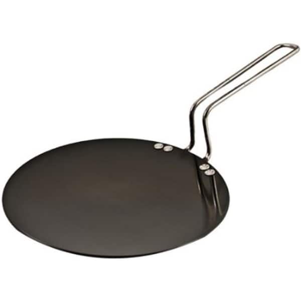 HAWKINS Futura Hard Anodised Concave Tava Griddle 10 in.-4.88 mm with Steel Handle