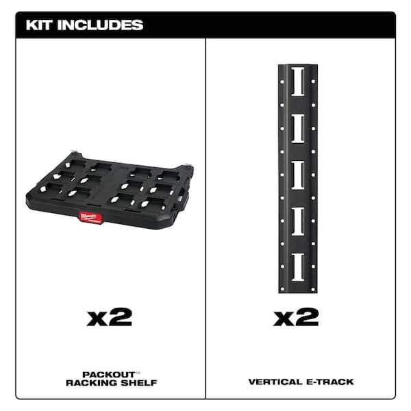 PACKOUT 20 in. H x 22 in. W Slatwall Accessories Black Resin Racking Kit with Metal Reinforced Frame and Handle