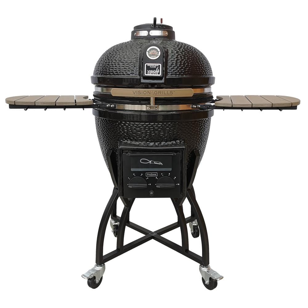 Grills 22 in. Kamado Ceramic Charcoal Grill with Grill Cover-S-4C1D1 - The Home Depot