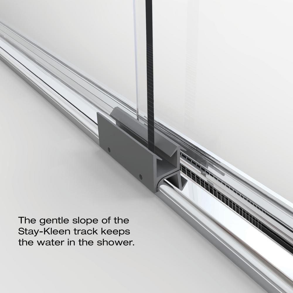 Classic 56-60" Chrome Semi-Frameless Sliding Tub Door with Rain Glass