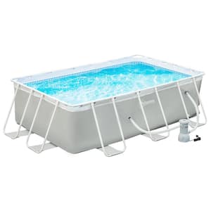 11 ft. x 7 ft. Rectangular 32 in. Alloy Steel Frame Pool with Filter Pump