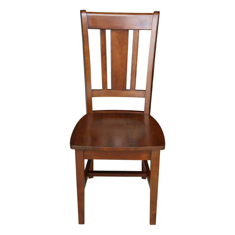 Espresso Rubberwood Desk with Drawer and Matching Chair Set