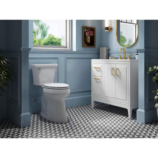 Highline Arc Extra Tall 12 in. Rough In 2-Piece 1.28 GFP Single Flush Elongated Toilet in White with Soft Close Seat