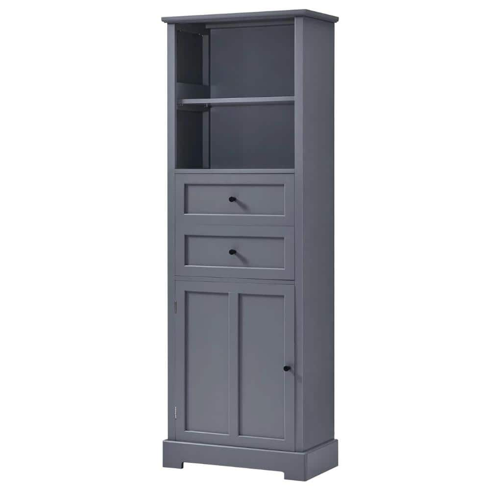 Aoibox 22.24 In. W X 11.81 In. D X 66.14 In. H In Grey Mdf Ready To 