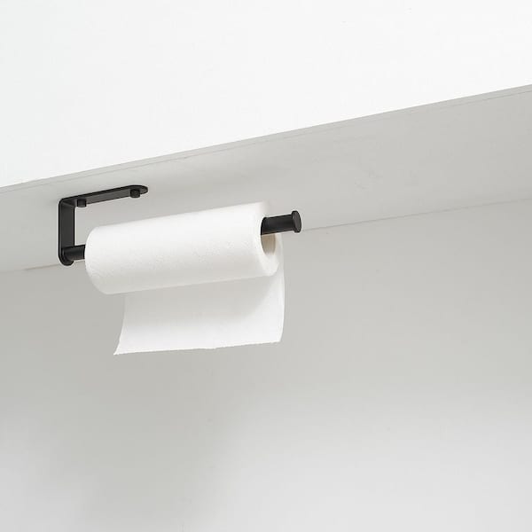 PHANCIR Paper Towel Holders Wall Mount Kitchen Paper Holder Under Cabinet  Black 