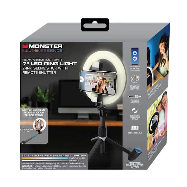 Monster 6 in. Ring Light With Tripod and Remote, Multiple Light