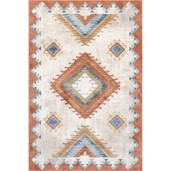 nuLOOM Faviola Southwestern Rust 8 ft. x 10 ft. Bordered Area Rug