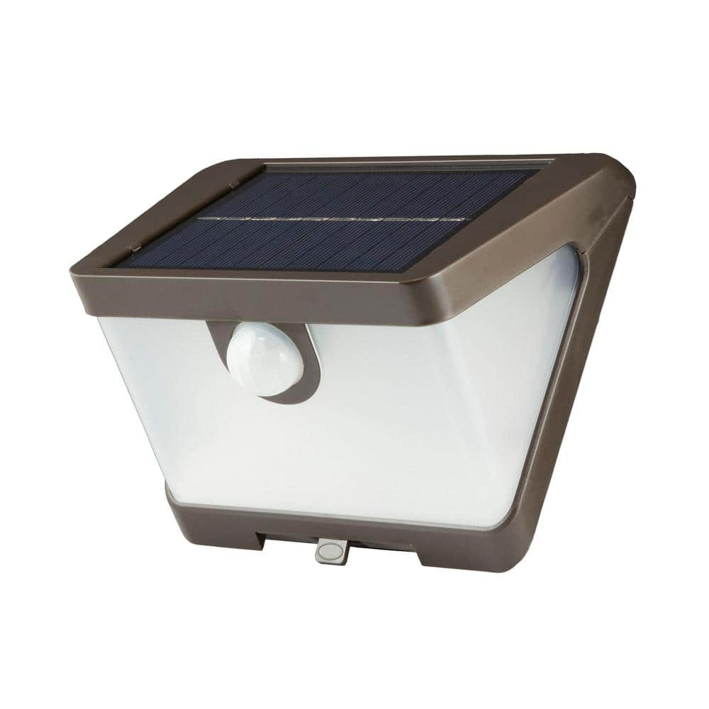 HALO SWL 70-Watt, Bronze, Motion Activated, Outdoor Integrated LED Solar Wedge Light, Dusk to Dawn, 800 Lumens, 4000K