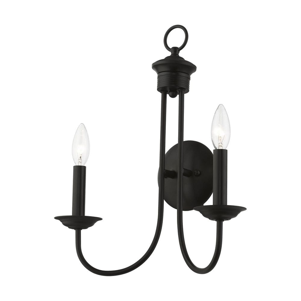 Estate Classic Black Steel 2-Light Wall Sconce