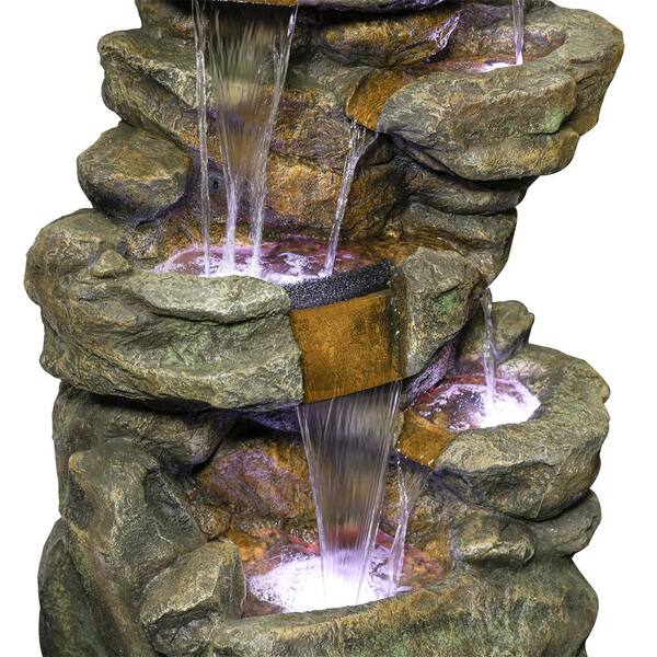 Alpine Corporation Outdoor 6 Tier Rainforest Waterfalls