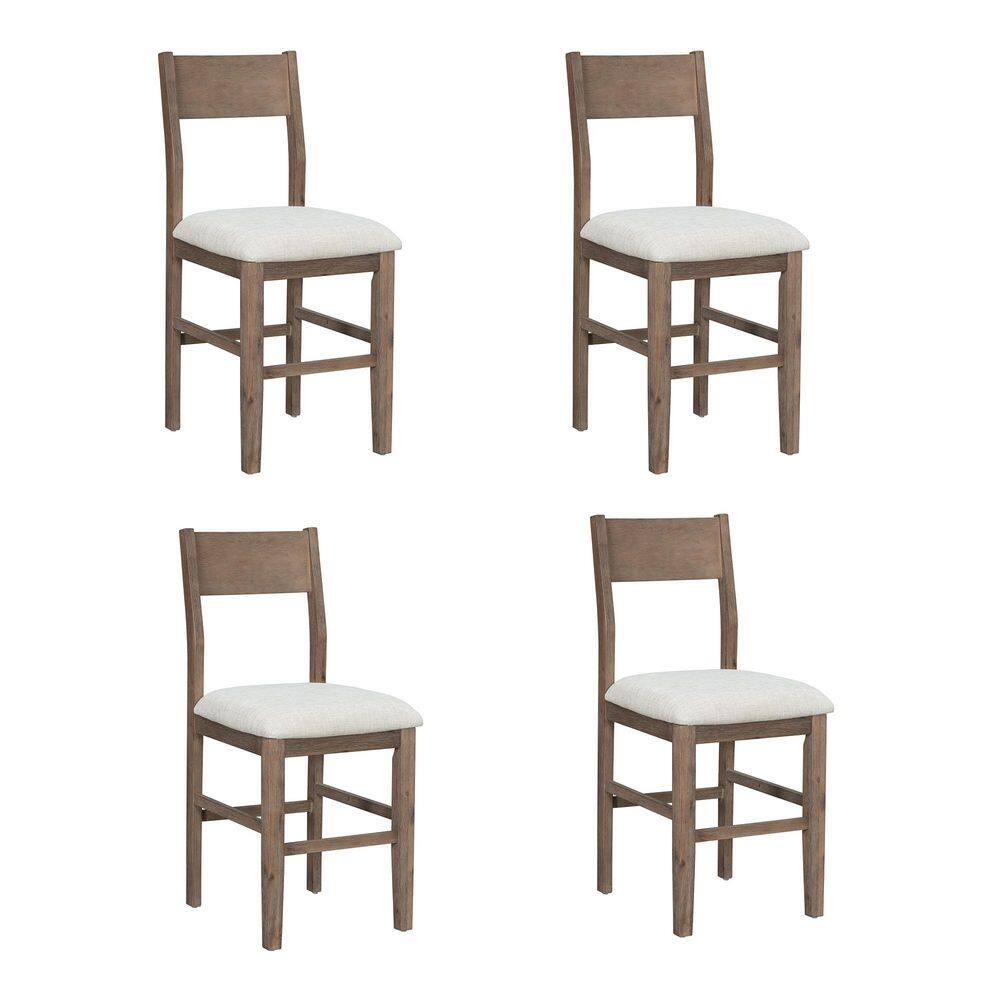 Farmhouse Brown Wood Dining Chairs (Set of 4) ZYWF289703AAD The Home