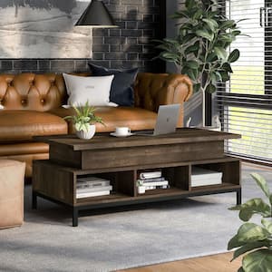 Kemby 47 in. Reclaimed Oak Rectangle Particle Board Top Coffee Table with Lift Top