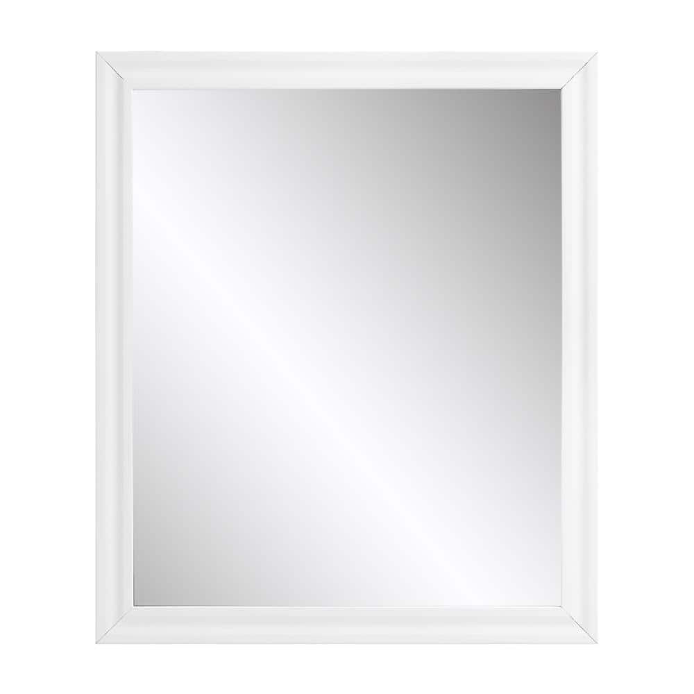 Gaines White High Gloss Rectangular Engineered Wood Wall Mirror