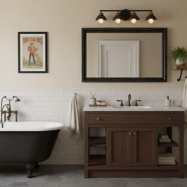 Fletcher 32.0 in. 4-Light Black Vanity Light