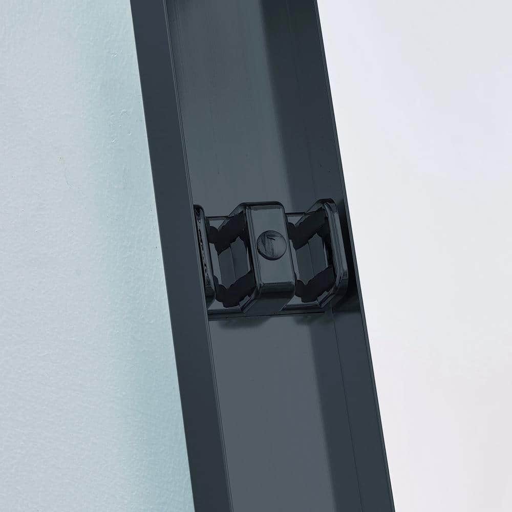 60" Matte Black Aluminum Framed Double Sliding Shower Door