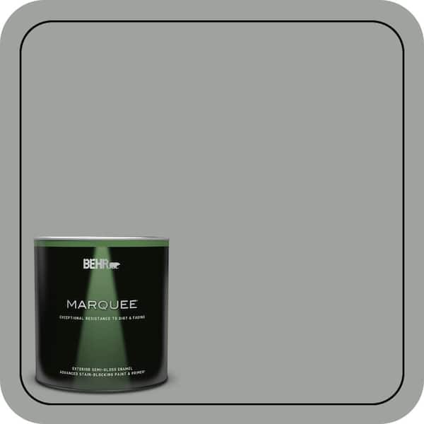 BEHR MARQUEE 1 qt. #710F-4 Sage Gray Semi-Gloss Enamel Exterior Paint & Primer