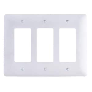 3-Gang Decorator/Rocker Wall Plate, White