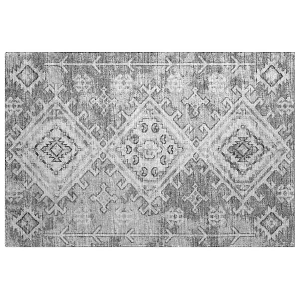 Dream Shag Premium Machine Washable Abstract ADS73 Ash 2 ft. x 3 ft. Accent Rug